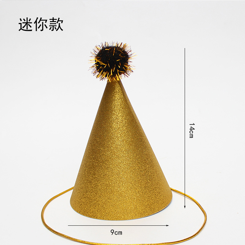 Sombreros de cumpleaños de embalaje independiente, sombreros de fiesta, sombreros de punta, sombreros de fiesta para bebés, sombreros de pastel