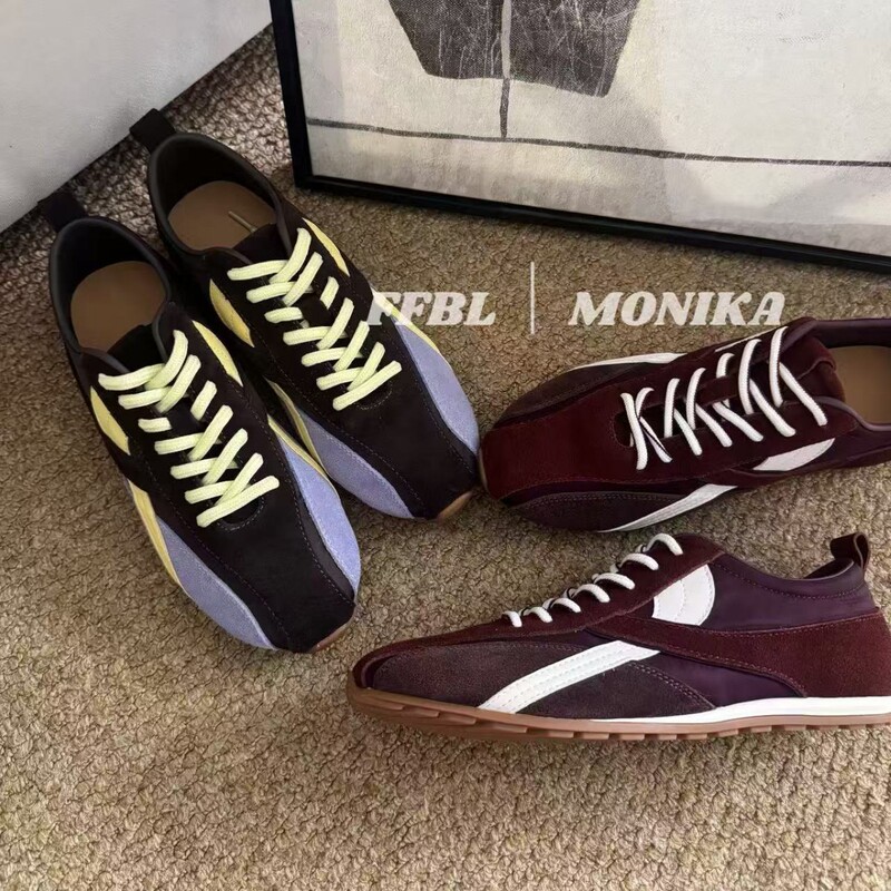 Feifan Paris 2026 retro color-blocked women's sneakers with internal height increase, lace-up casual sports shoes, versatile Forrest Gump shoes Feifan Paris 2026 retro color-blocked women's sneakers with internal height increase, lace-up casual sports shoes, versatile Forrest Gump shoes
