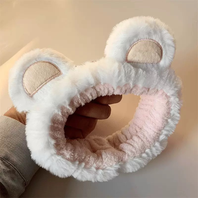 Caricatura verde rana correa de cabello mujer nuevo lindo gran ojo correa de cabello lavar la cara correa de cabello máscara de Navidad tocado