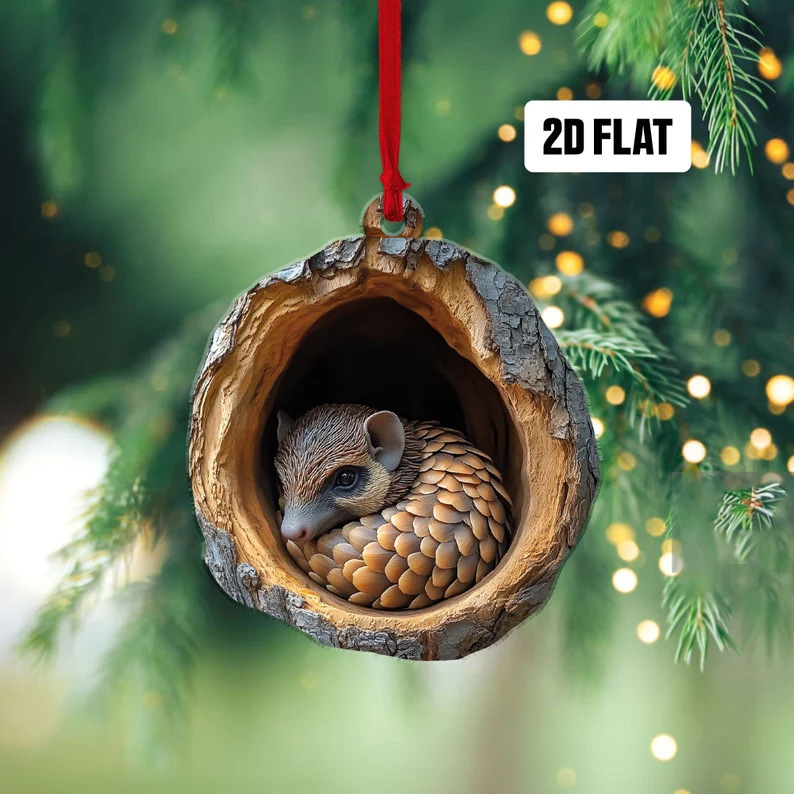 Nuevos búhos transfronterizos, osos, adornos de Navidad, colgantes de árbol de Navidad, colgantes de acrílico de impresión plana 2D