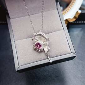 工厂批发爆款天然尖晶石吊坠S925银镶嵌主石5*5热销欧美一件代