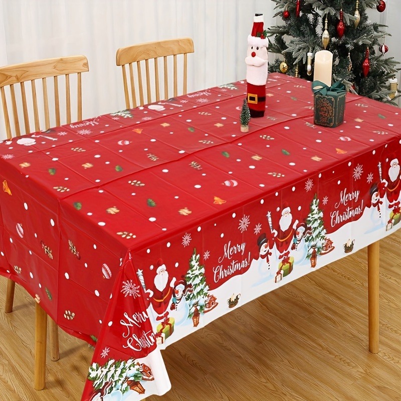Nuevo manto de mesa de Navidad árbol de Navidad muñeco de nieve alce impresión digital manto de mesa transfronteriza amazónica decoración festiva image 23