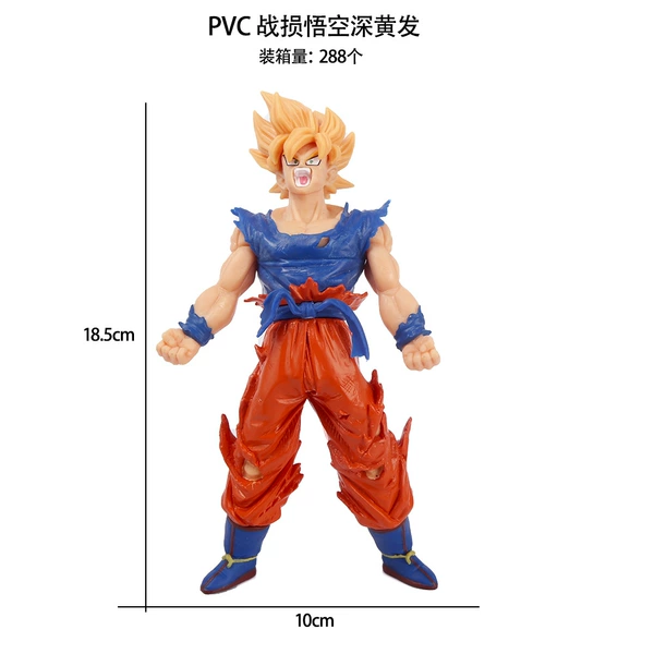 Battle damaged Wukong dark yellow hair 005