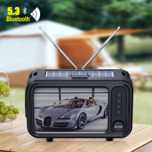 无线蓝牙音响重低音炮复古创意跨境私模收音机背带式太阳能音箱