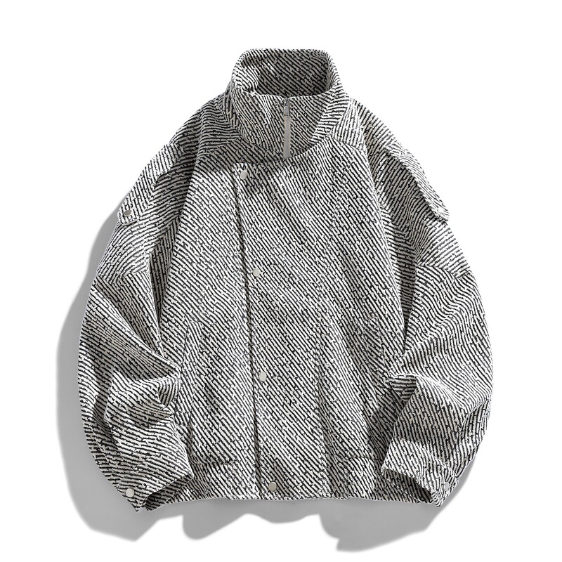 New Jacket Men's Coat Men's Rain Pattern Striped Shirt Top Stand Collar Korean Style Jacket Windbreaker Outing Travel Casual Wear New Jacket Men's Coat Men's Rain Pattern Striped Shirt Top Stand Collar Korean Style Jacket Windbreaker Outing Travel Casual Wear