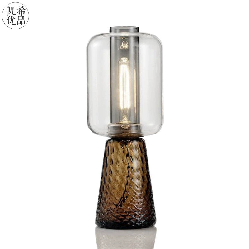 Glass table lamp — Scandinavian modern bedside lamp, warm light, button switch, multiple sizes