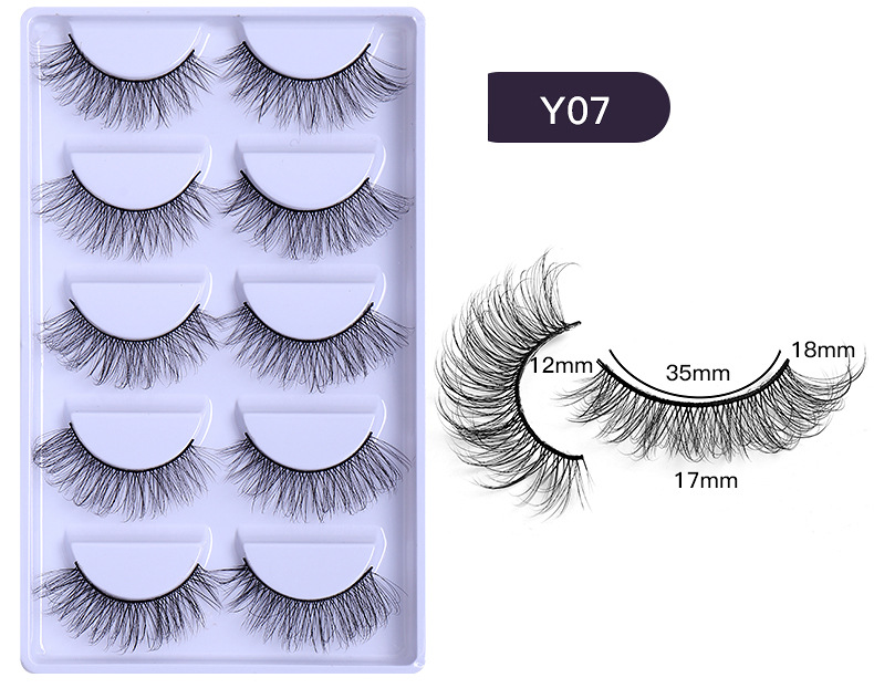 5 Pairs Of Short Natural Cross Multi-layer Thick Imitation Mink False Eyelashes display picture 6