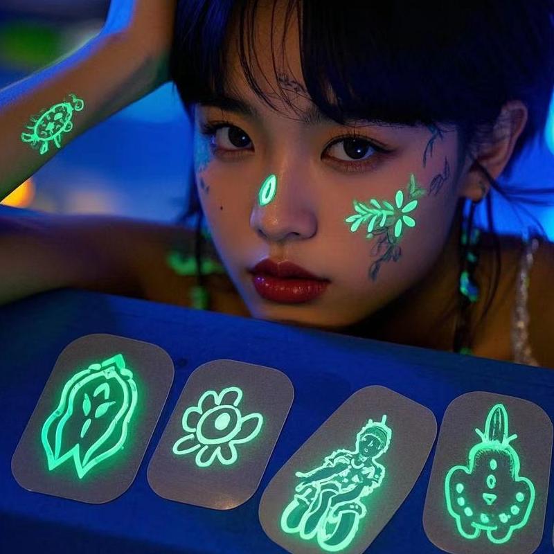 Manufacturer Customized Luminous Fluorescent Tattoo Stickers, Customized Tattoo Stickers with Pictures, Fast Shipping, Quality Assurance, Cross-Border New Models