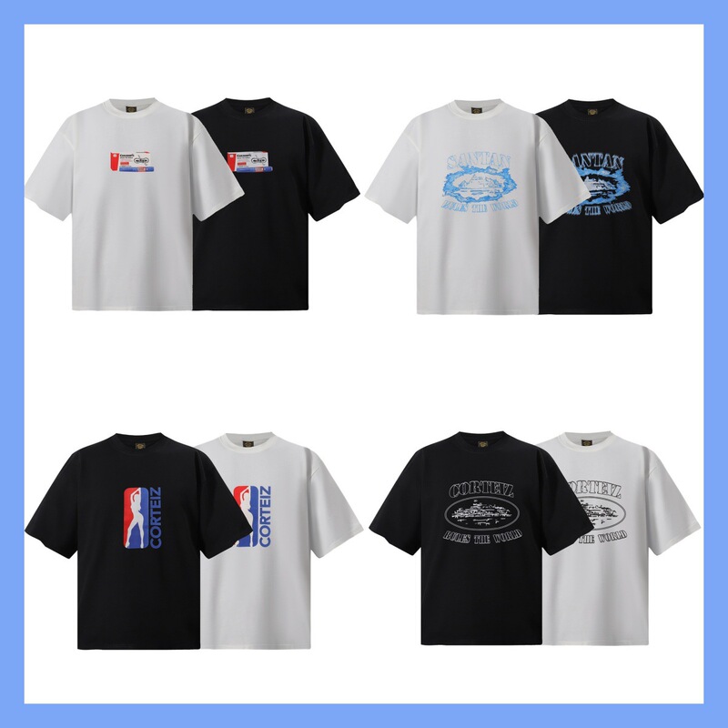 Alcatraz Trendy Brand American Style Series T-Shirt Short-Sleeve Letter Logo Print Fashion Corti Short-Sleeve Trendy T-Shirt Summer