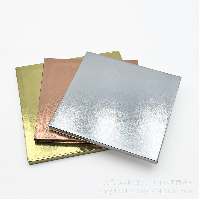 Spot al por mayor 12mm de espesor oro horneado embalaje pastel esterilla de panal base de pastel de aluminio corrugado base de pastel