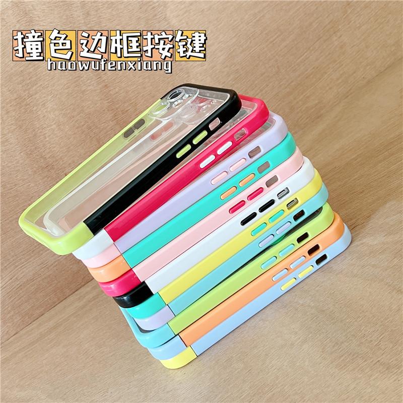 Two-color Border Suitable for iphone13 pro max Mobile Phone Case Candy Color Combination Apple 12 Contrasting Color protective Cover