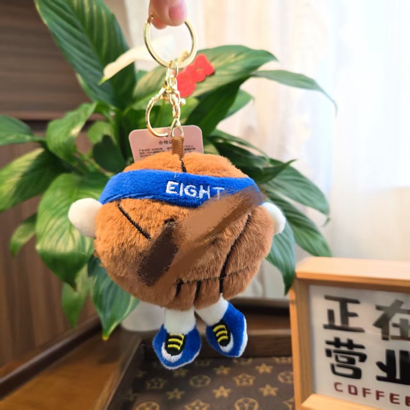 爆款篮球网球毛绒钥匙扣挂件羽毛球足球公仔仿真娃娃玩偶玩具挂饰|undefined