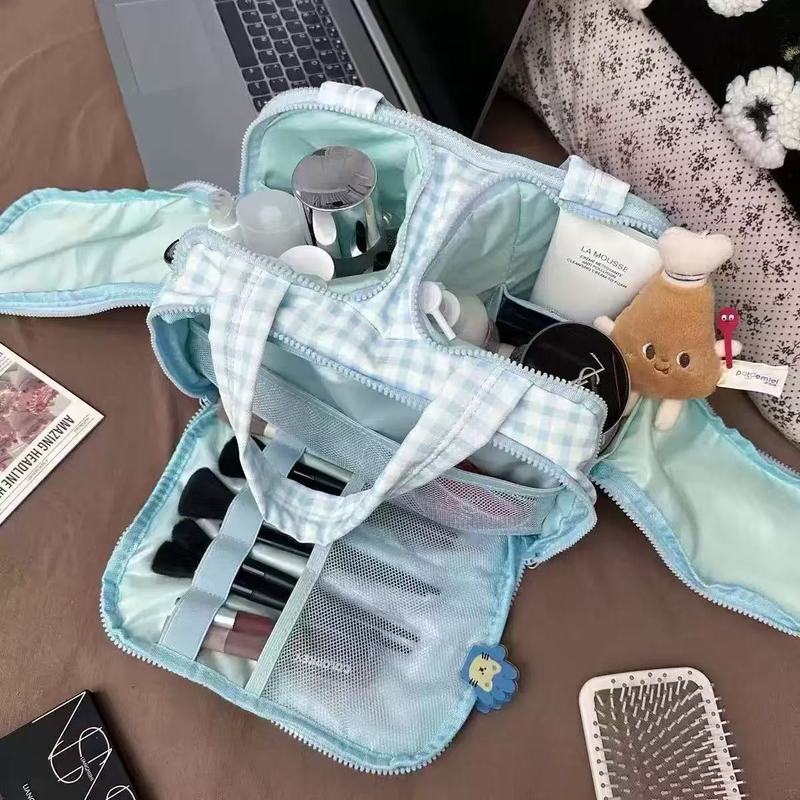 Xiaohongshu 同じスタイルの女性用化粧品バッグ、大容量のスキンケア製品収納バッグ、化粧ブラシパーティション、旅行用トイレタリーバッグ|undefined
