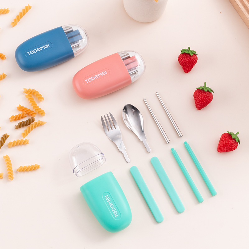 Stainless Steel Folding Tableware Three-Piece Set for Chopsticks, Forks and Spoons Portable Dustproof Plastic Storage Outdoor Travel Cross-Border Wholesale Stainless Steel Folding Tableware Three-Piece Set for Chopsticks, Forks and Spoons Portable Dustproof Plastic Storage Outdoor Travel Cross-Border Wholesale