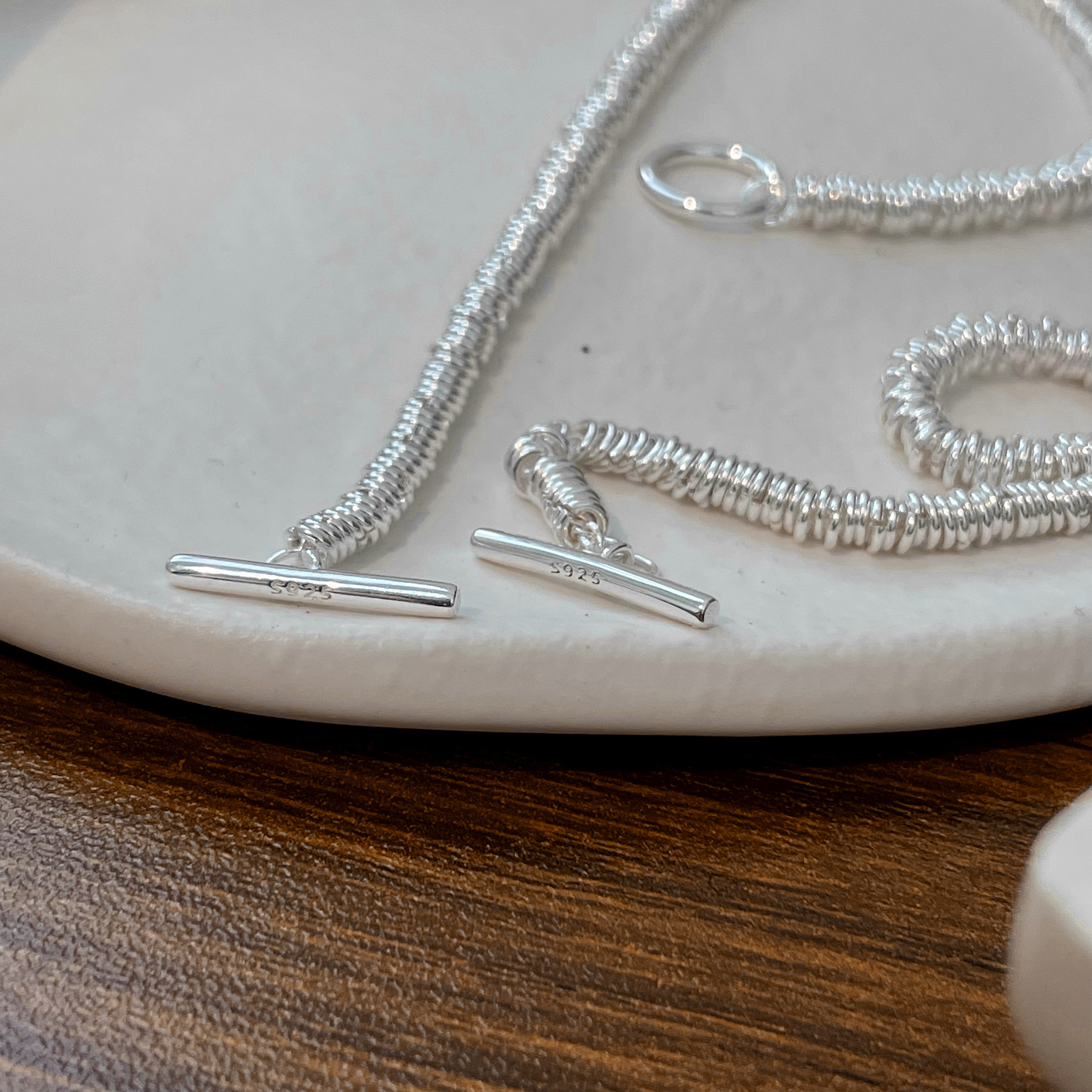 Estilo coreano industria pesada otbuckle Collar de plata liso s925 plata esterlina estilo coreano moda minimalista todo fósforo pulsera círculo femenino pareja