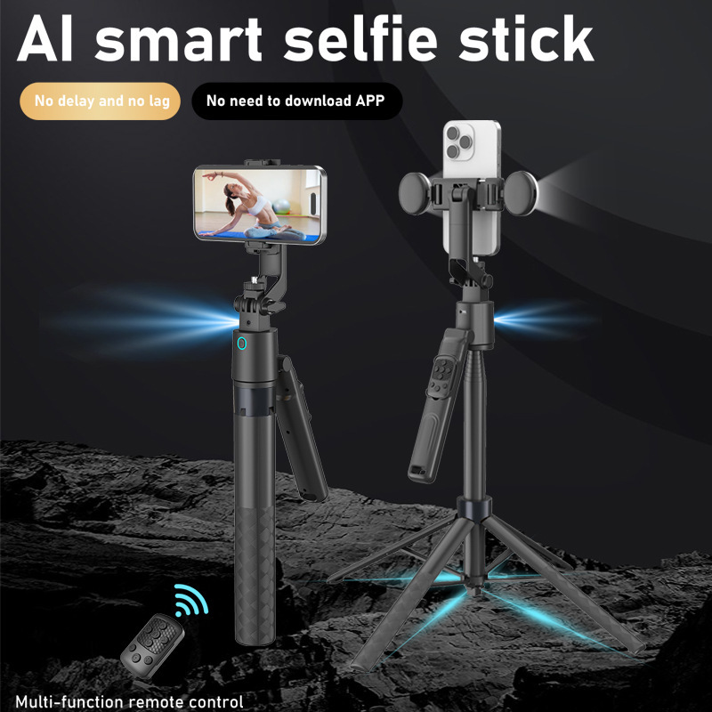 新型スマホ用自撮り棒、AI搭載手ブレ補正ジンバル、四脚スタンド、全自動撮影、インテリジェント手ブレ補正|undefined