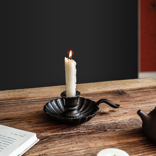 American country retro cast iron candle holder candle base wedding decoration props hotel home decor ornament