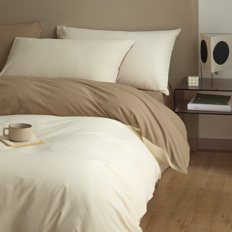 Cama de algodón de clase A de cuatro piezas de algodón 2025 nueva funda de edredón de alta gama sábana ropa de cama simple juego de tres piezas