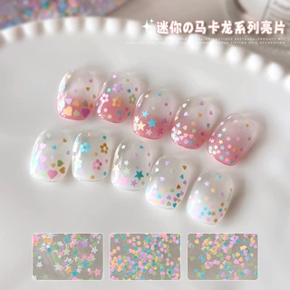 美甲亮片饰品糖果混色星星新款爆闪迷你五角星多巴胺彩色指甲装饰