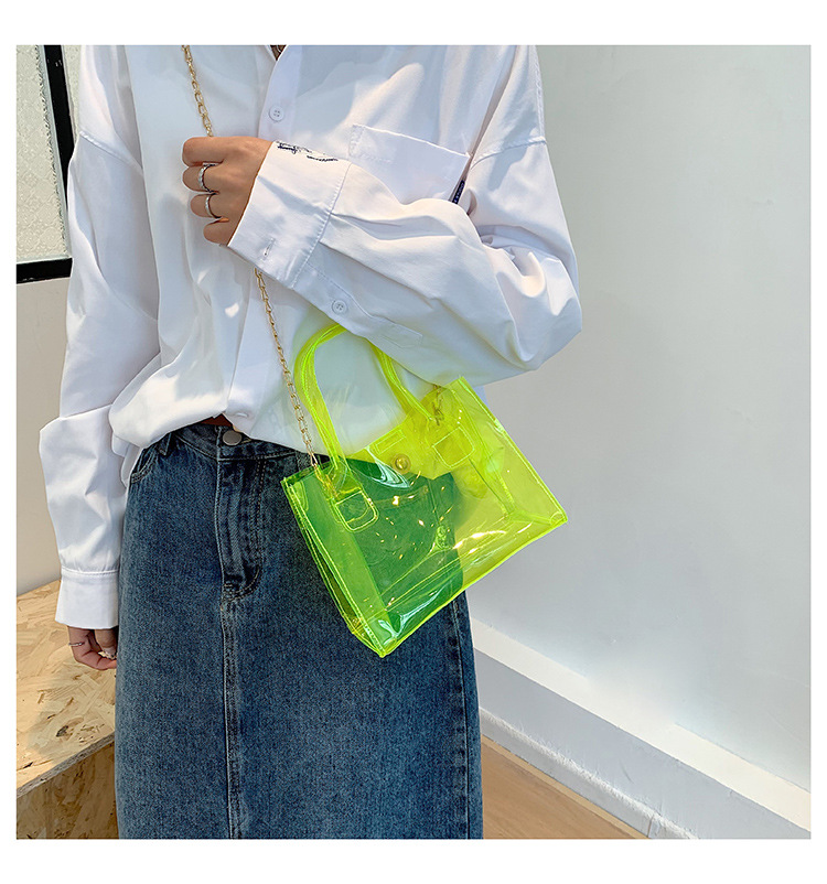 Bolso Pequeño Primavera Nueva Moda Transparente Jelly Pack Casual Hombro Pvc Bolso display picture 2