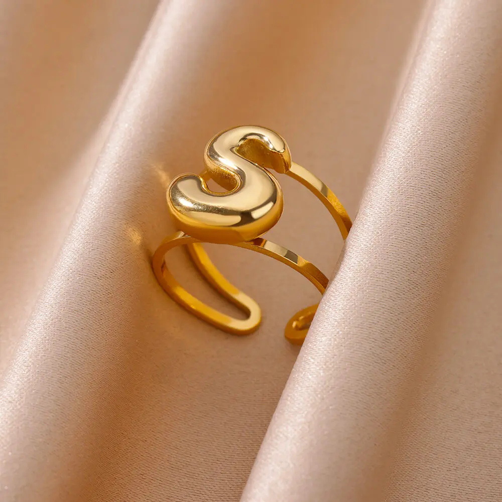 9g Weight 0.03µm-0.05µm Gold Plating Thickness PVD Coated Gold Plating Process Real Gold Plated Plating Material Stone-Free Inlay Material Open Rings Classification 1 Piece Quantity Casual, Daily Occasion 304 Stainless Steel Material Letter Pattern All Seasons Season Unisex Gender Simple Style Style Waterproof Non Tarnish, Plating Craft PVD Coated Real Gold Plated Letter 304 Stainless Steel Simple Style Waterproof Non Tarnish Open Rings 8