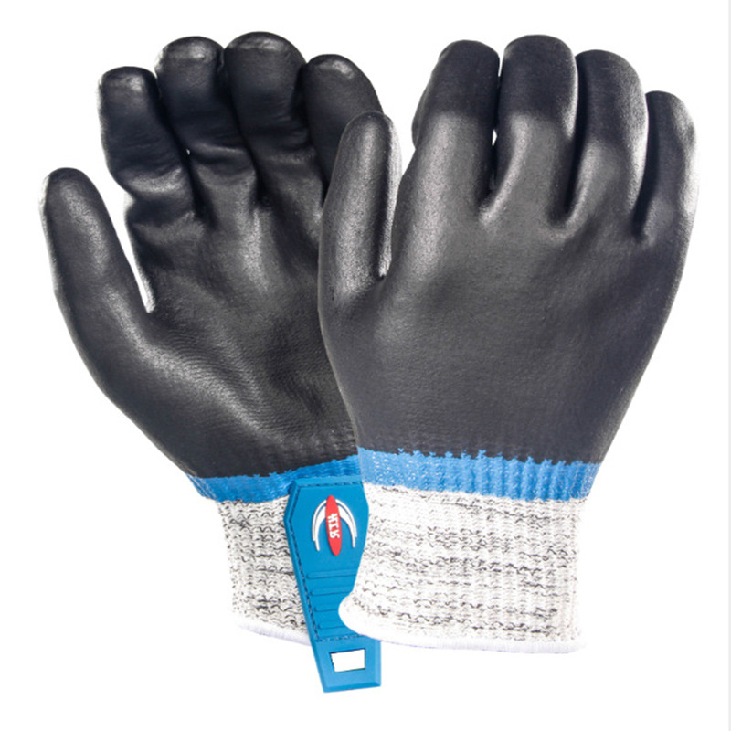 海太尔(HTR)90-510蓝金全甲重型防割手套 双面浸胶防撕裂防穿刺