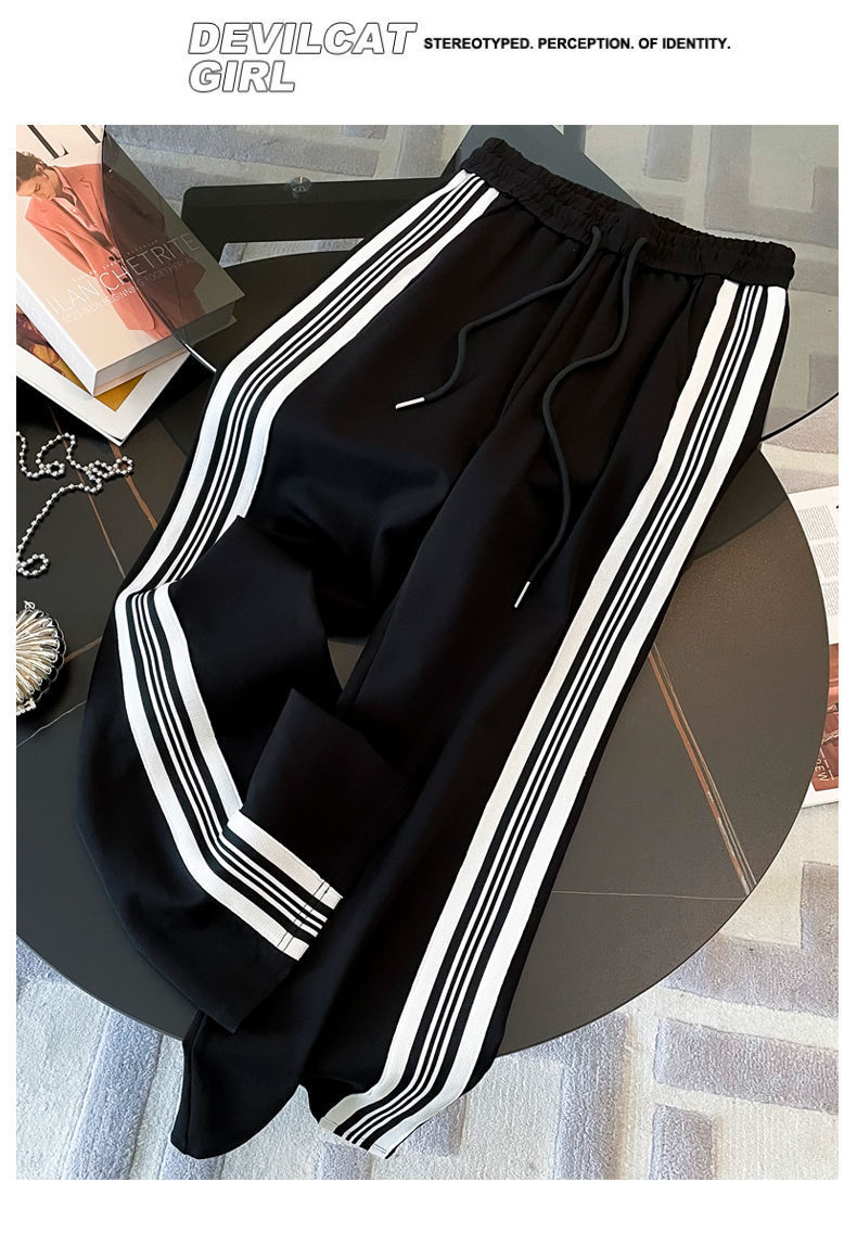 ng2510292 Cross-border Sports Leisure Women's Set: Silicone Triangle White Printed Sweatshirt And Wide-leg Pants, Popular_ecoleips.com