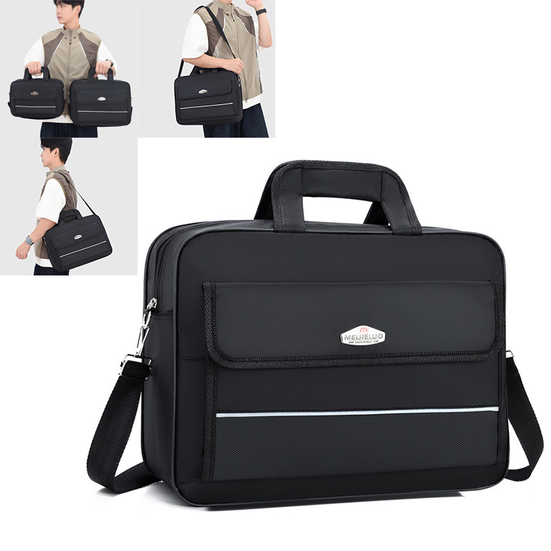 Oxford cloth men's business laptop bag, shoulder crossbody bag, large capacity multi-layer briefcase