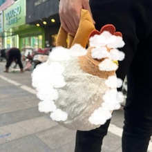 8寸网红ins丑萌咕咕鸡手提包毛绒玩具喔喔鸡包抓机娃娃玩偶包批发
