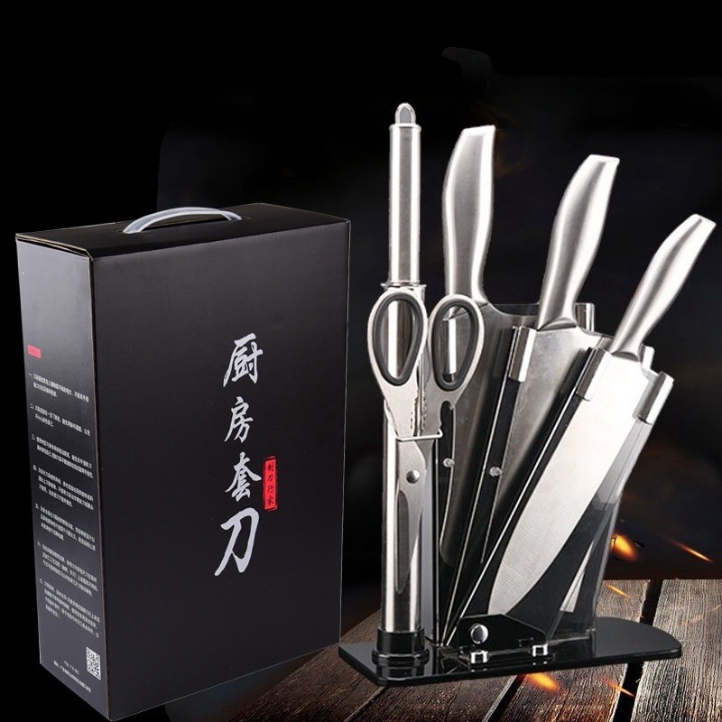 Comercio exterior de fábrica Venta caliente hogar conjunto completo de sandwich mango de seis piezas cuchillo conjunto traje cocina conjunto completo combinación cuchillo al por mayor