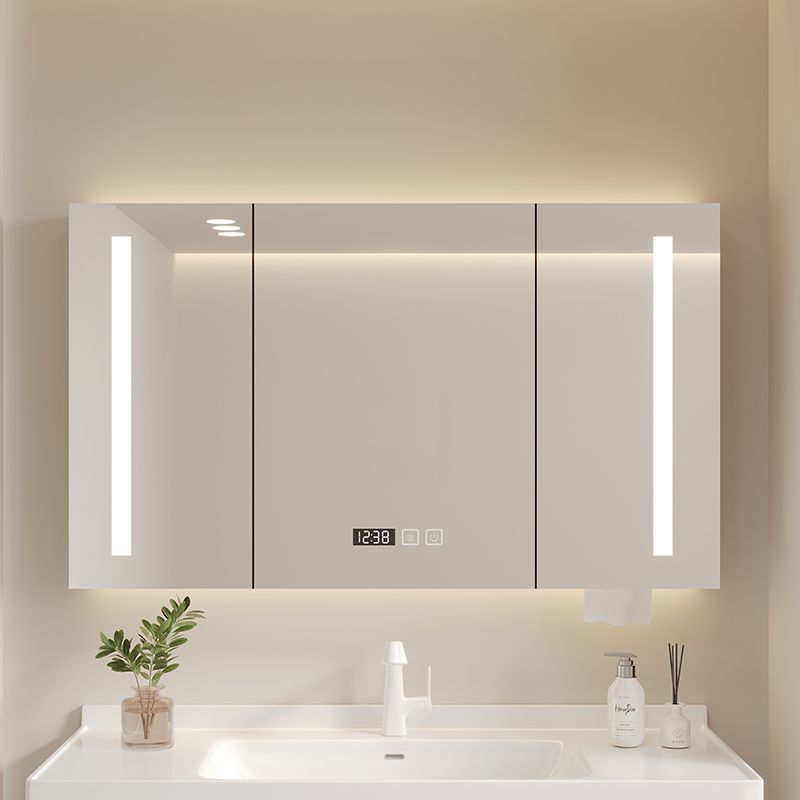 Smart Solid Wood Bathroom Mirror Cabinet Bathroom Mirror Cabinet Storage Vanity Mirror Washroom Mirror with Storage Rack Defogging Mirror