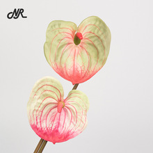 高端仿真单只大红掌保湿PU手感火鹤掌熊掌花材布置跨境专供电商