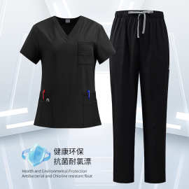 新品医生护士工作制服手术服洗手衣男女手术室直筒裤纯色V领套装