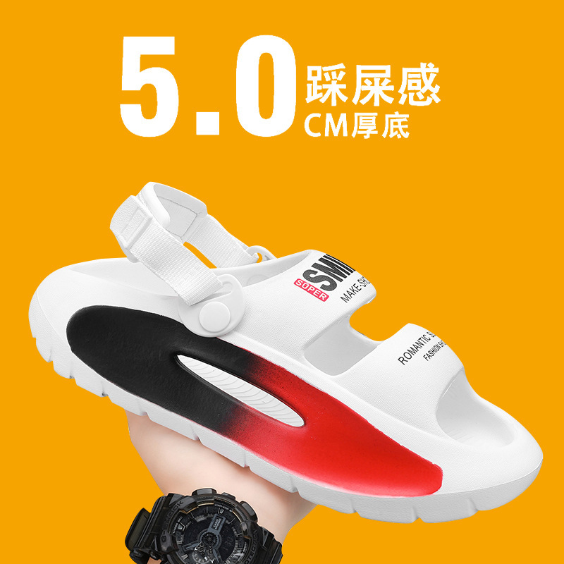 メンズシューズ 2025 夏の新ファッション若者アウトドアバックル厚底微弾性衝撃吸収トレンディなデザインサンダル|undefined