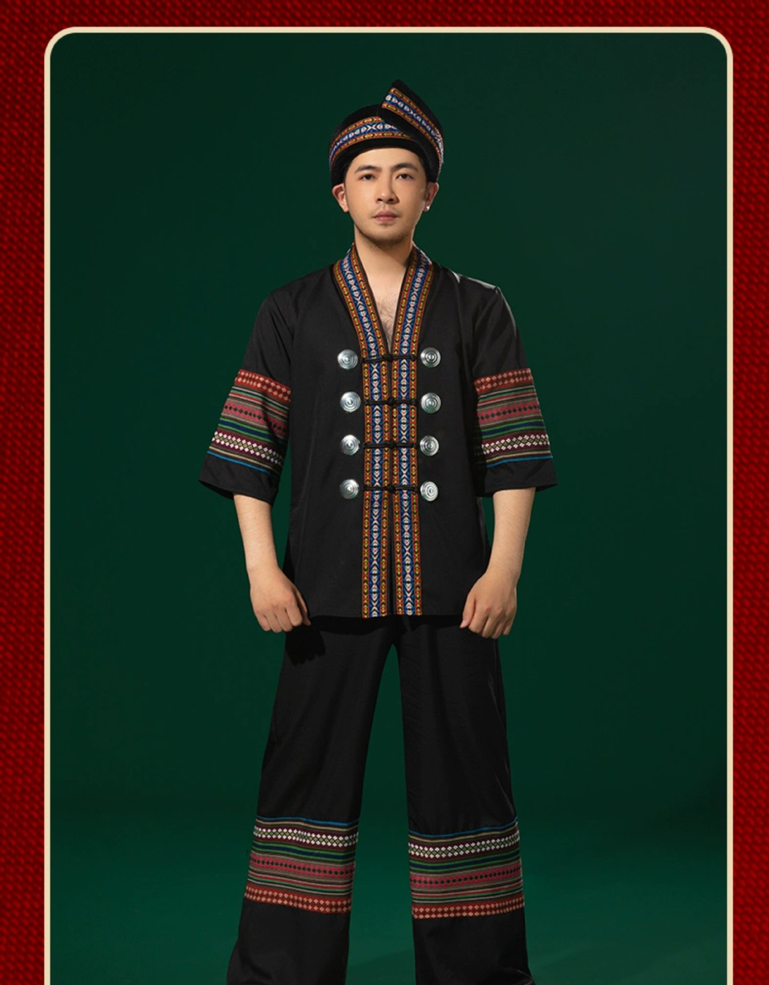 新款羌族服装成人女合唱表演长裙套装四川少数民族旅拍写真服饰男-阿里巴巴