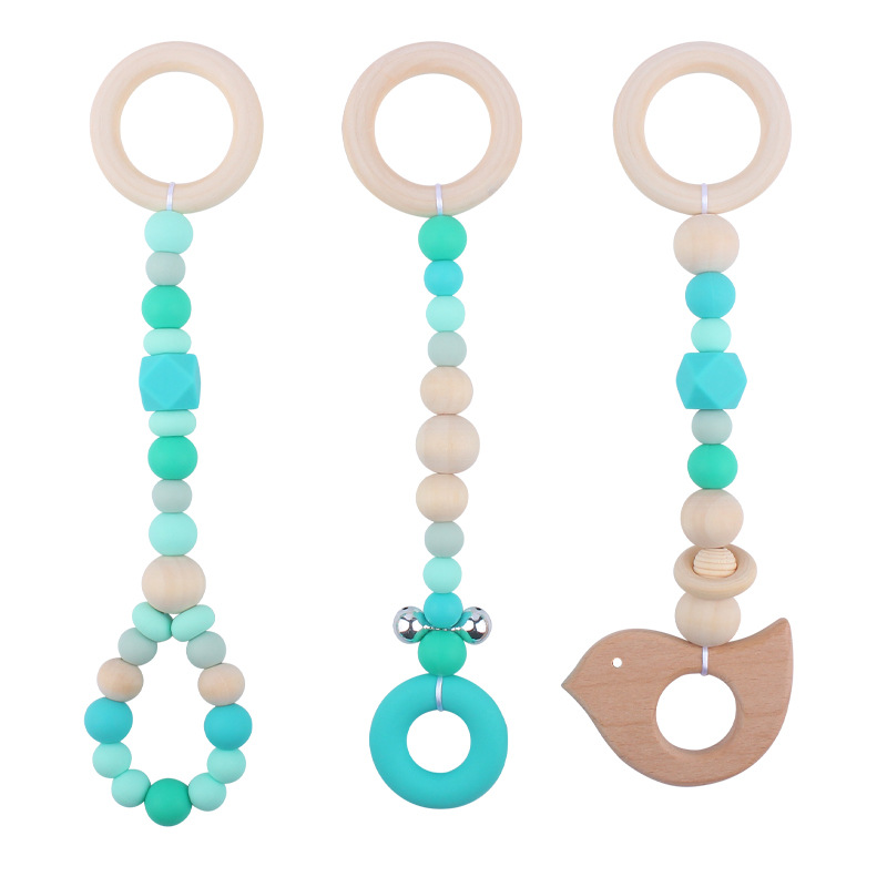 Suministros para bebés animales Beech teether colgante de tres piezas para niños educación temprana sonajero juguete decoración de la habitación del bebé Accesorios