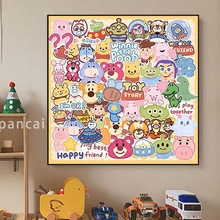 卡通大家族钻石画2025新款高颜值带框手工diy贴画十字绣儿童客厅