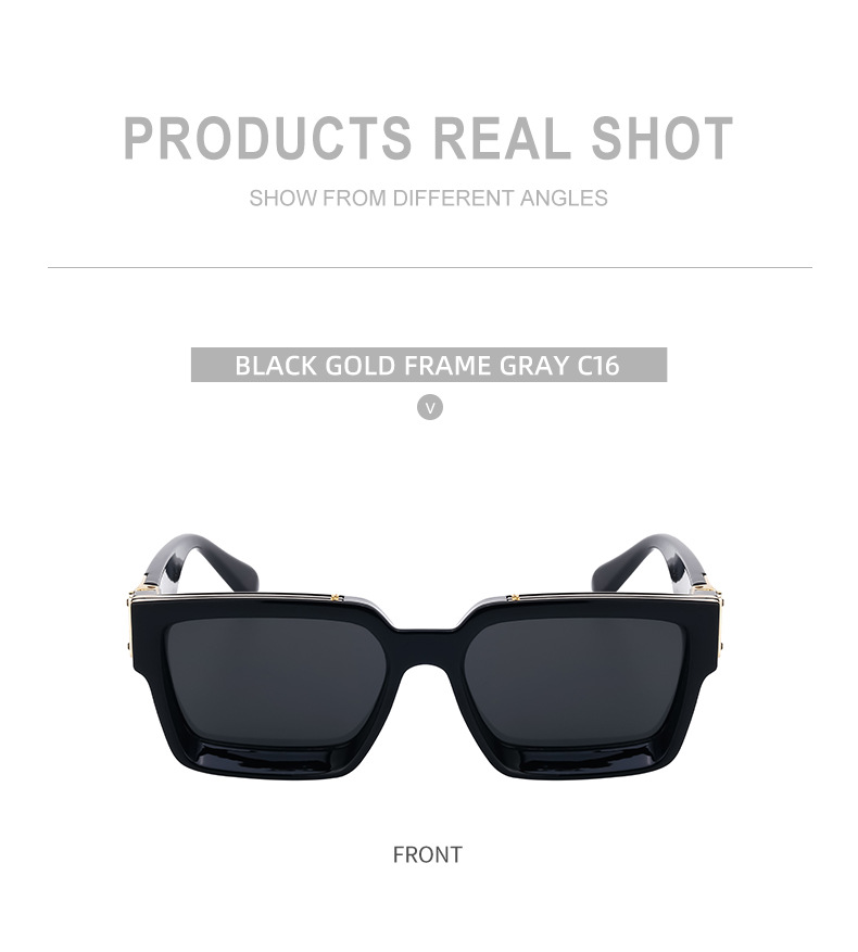 58g Weight Full Frame Glasses Structure Sunglasses Classification PC, UV400 Protection Lens Material Square Glasses Style Outdoor, Travel, Fishing Occasion Solid Color Pattern All Seasons Season Women's Gender Retro Style Retro Solid Color PC UV400 Protection Square Full Frame Women's Sunglasses 9
