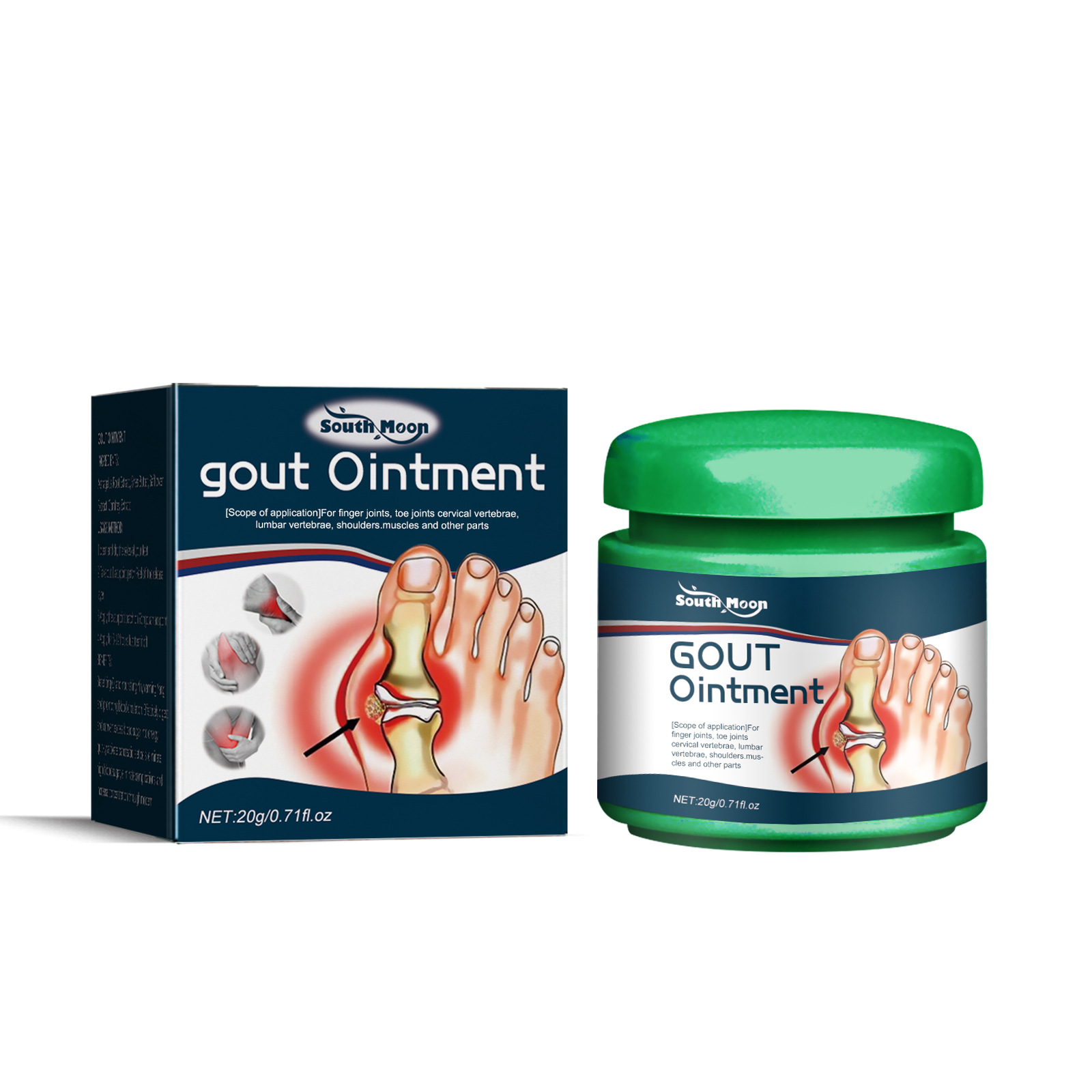 South Moon Ledlindrande Massagekräm för handled, knä, axel, nacke, muskel- och benvärk_voghion.com