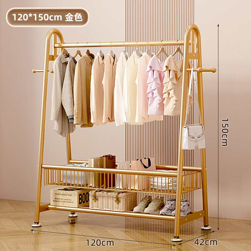 걱정 없는 애프터 서비스丨빅맥 3.2CM 두꺼운 파이프 직경丨럭셔리 골드-대용량 저장 [120CM*150CM] 더블 레이어 프레임