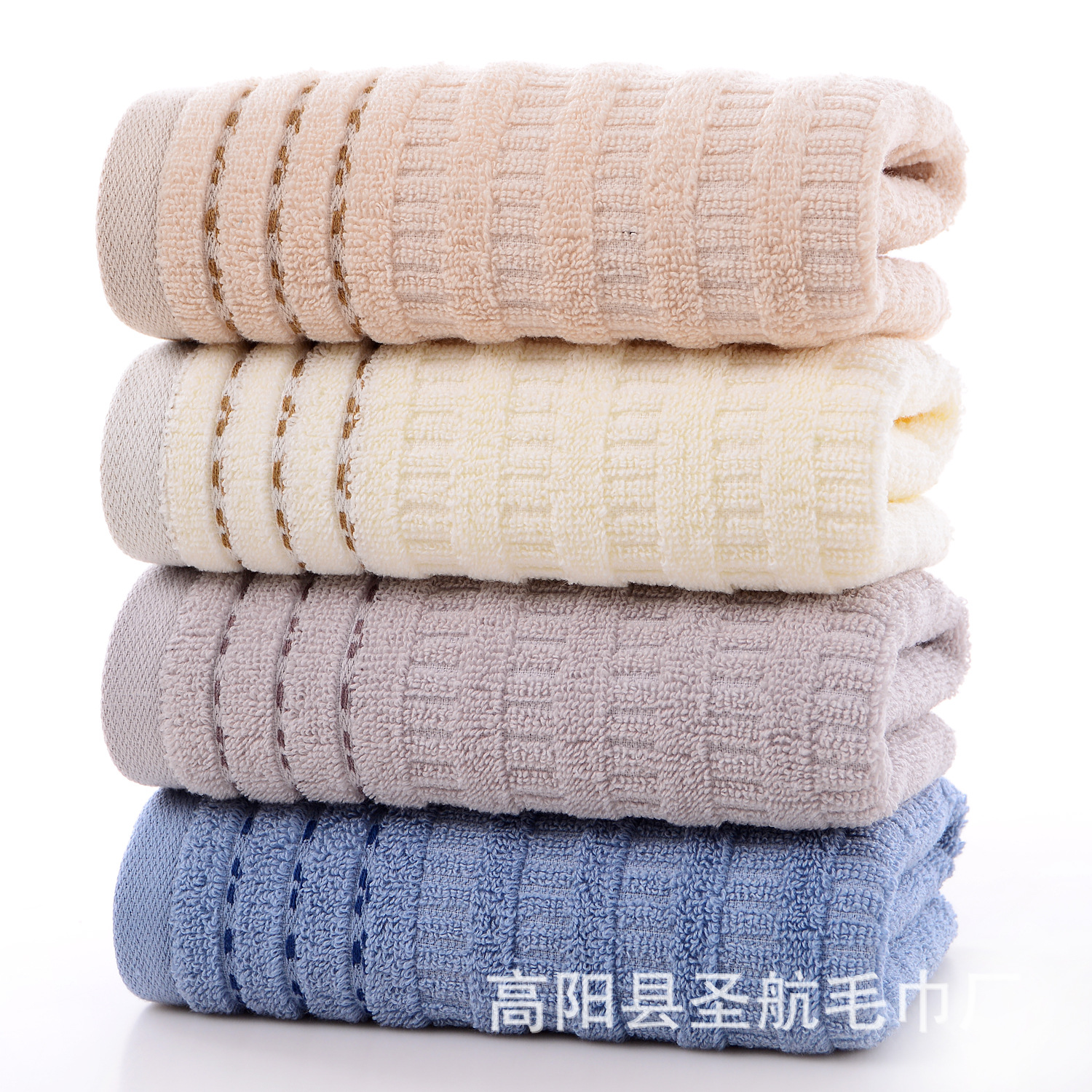 Toalla gruesa de algodón al por mayor de la fábrica lavado de cara Toalla de algodón del hogar toalla de mano regalo logo puesto