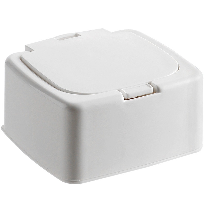 Caja de almacenamiento de escritorio mini ventana elástica hisopo de algodón cosmético algodón plástico a prueba de polvo estudiante ins caja de organización de artículos diversos