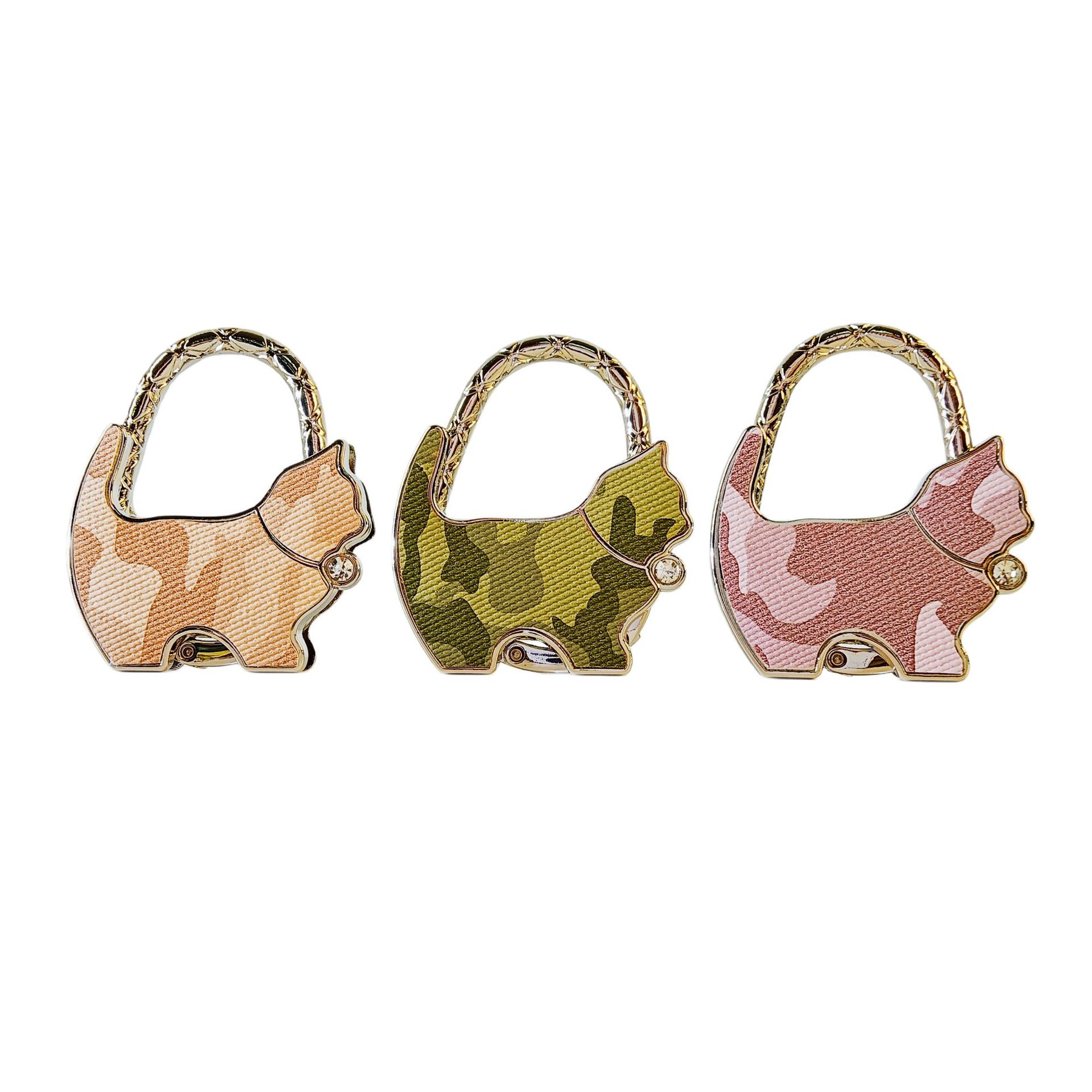 Fat Cat Bag Hook Portable Handbag Hanger For Table Accessories_voghion.com