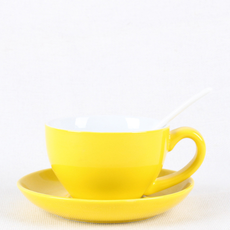 欧式色釉杯碟拿铁陶瓷咖啡杯创意花式简约下午茶具套装批发定制|ms