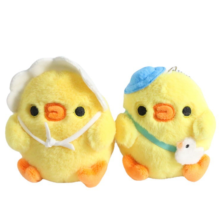 Lindo suave lindo pequeño pollo amarillo colgante de peluche juguete pollo muñeca MINI BOLSA colgante llavero muñeca