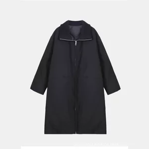 冬季大翻领双面穿绝绝子保暖长款羽绒服外套