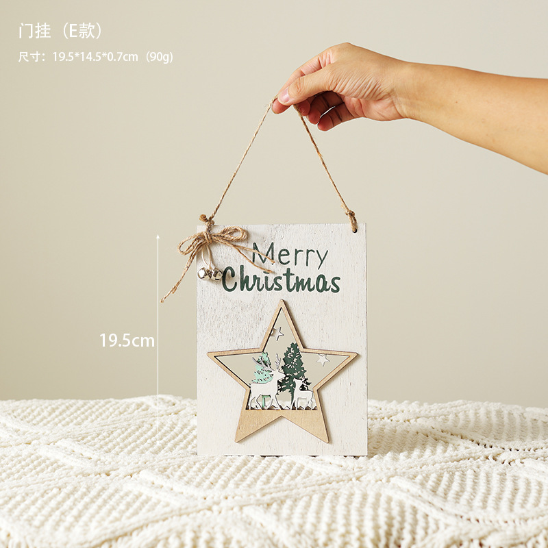 22 nuevos árboles de madera creativos decoraciones de escritorio de árboles de Navidad escenas de muñeco de nieve de alce decoración de Navidad