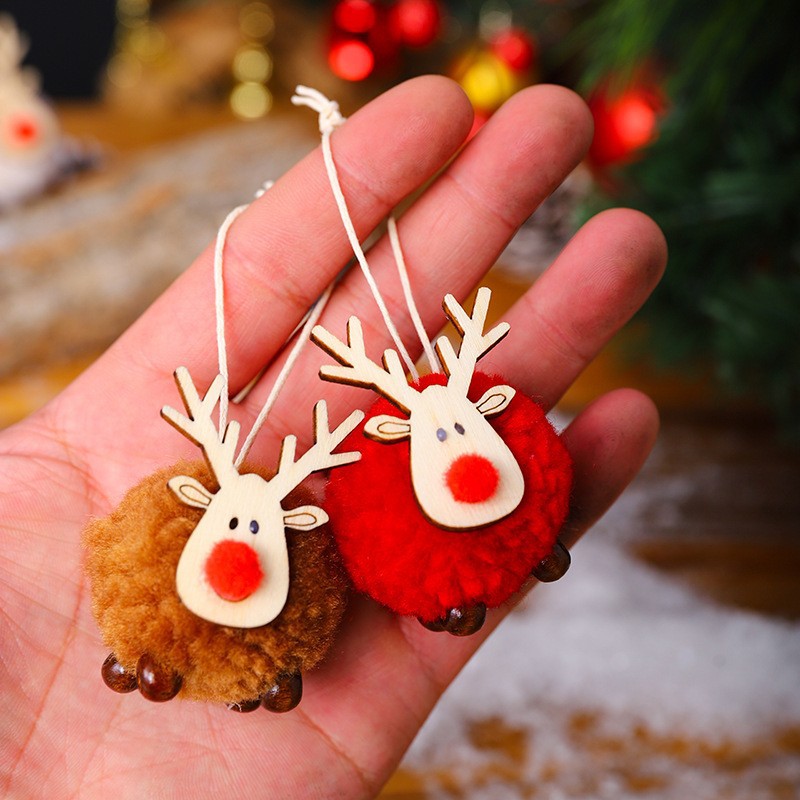 Christmas Cartoon Style Elk Wood Daily Festival Hanging Ornaments display picture 2