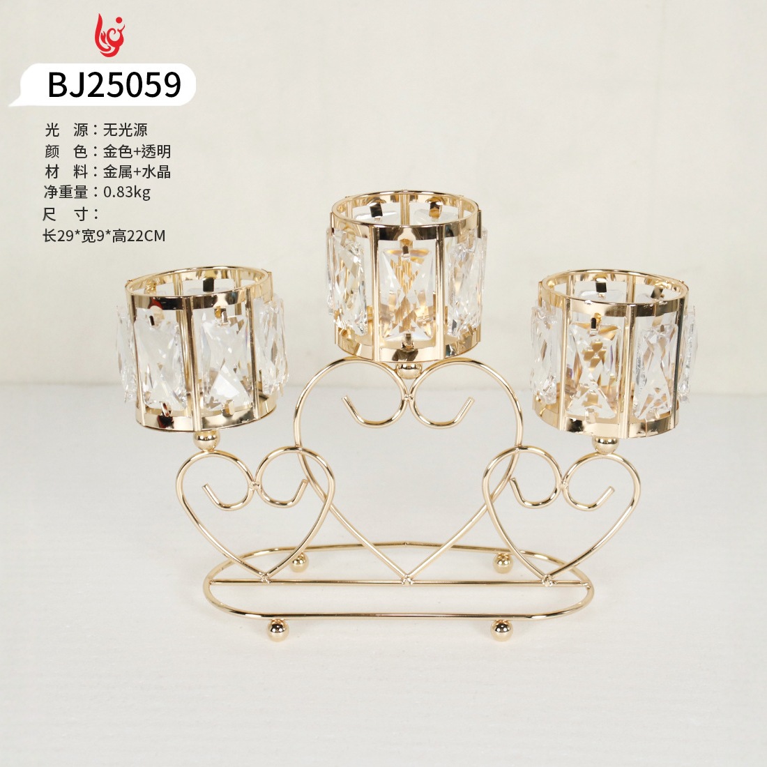 Candelaria de cristal estilo europeo simple decoración de boda hotel triple combinación de candelabros set decoración hotel artesanía decoración