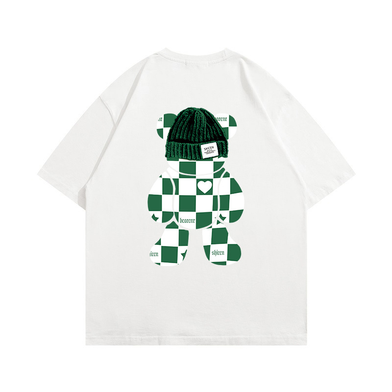 White Bear Women's T-shirt Combed Cotton Oversize Short Sleeve_voghion.com